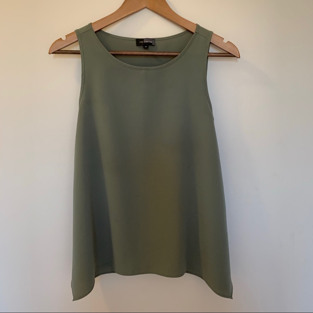 LIMITED Army Green Flowy Flare Sleeveless Tank Top - Picture 2 of 7